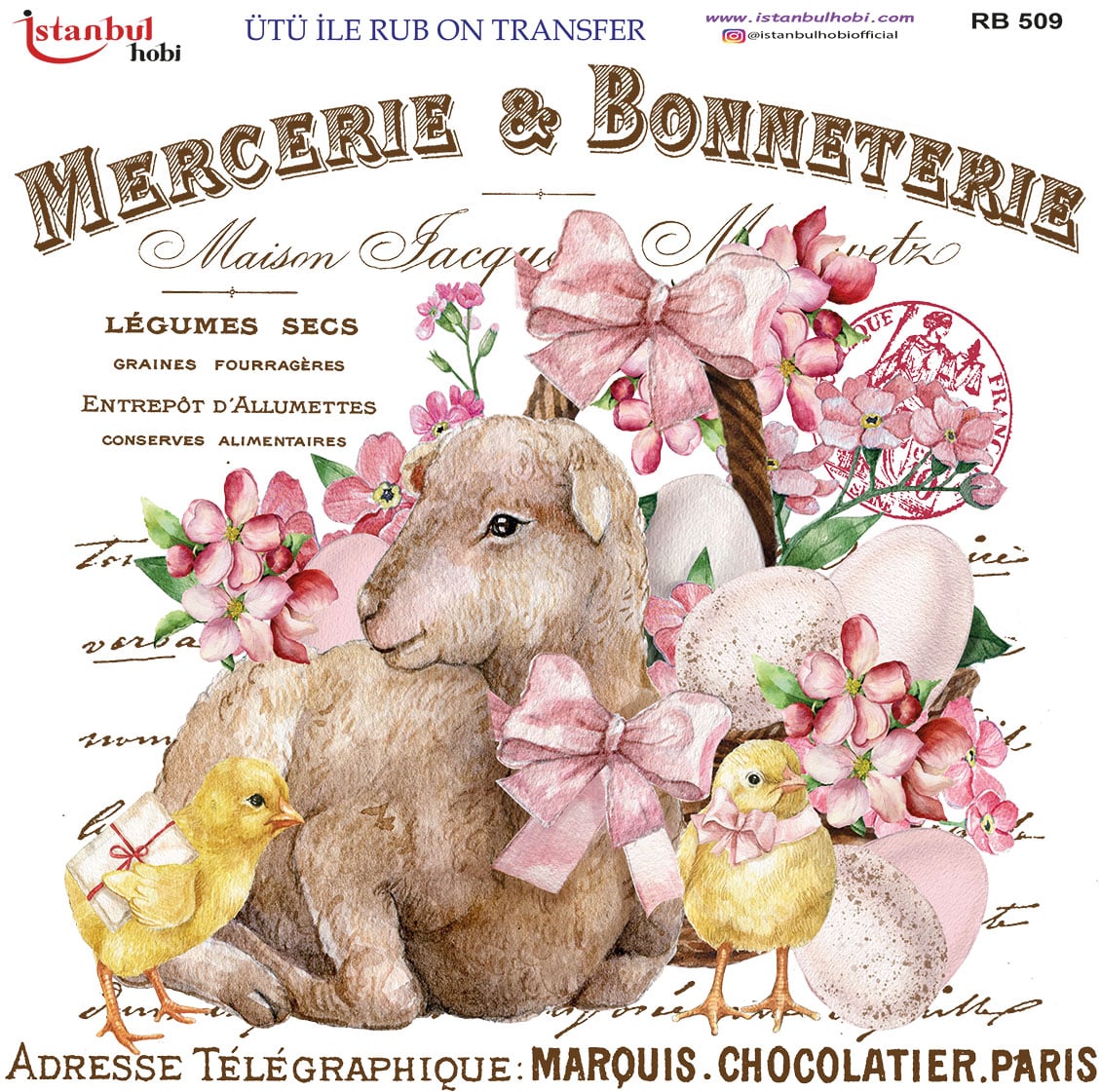 Ütü ile Rub On Transfer Kağıdı: Dekoratif Süsleme Kağıdı - RB509 | 30x30 cm 1 Ütü Ile Rub On Transfer Kağıdı: Dekoratif Süsleme Kağıdı - Rb509 | 30X30 Cm