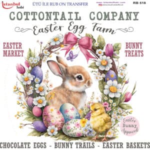 Ütü Ile Rub On Transfer Kağıdı: Dekoratif Süsleme Kağıdı - Rb518 | 30X30 Cm