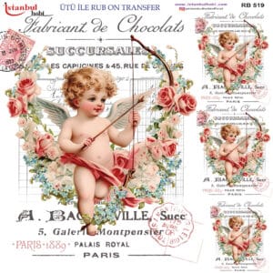 Ütü Ile Rub On Transfer Kağıdı: Dekoratif Süsleme Kağıdı - Rb519 | 30X30 Cm