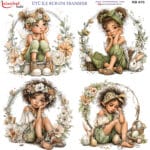Ütü ile Rub On Transfer Kağıdı: Dekoratif Süsleme Kağıdı  - RB878-İST | 30x30 cm