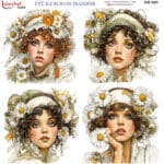 Ütü ile Rub On Transfer Kağıdı: Dekoratif Süsleme Kağıdı  - RB895-İST | 30x30 cm