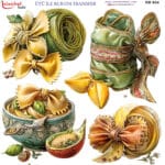 Ütü ile Rub On Transfer Kağıdı: Dekoratif Süsleme Kağıdı  - RB904-İST | 30x30 cm
