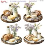 Ütü ile Rub On Transfer Kağıdı: Dekoratif Süsleme Kağıdı  - RB932-İST | 30x30 cm