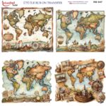 Ütü ile Rub On Transfer Kağıdı: Dekoratif Süsleme Kağıdı  - RB947-İST | 30x30 cm
