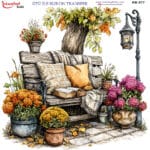 Ütü ile Rub On Transfer Kağıdı: Dekoratif Süsleme Kağıdı  - RB977-İST | 30x30 cm