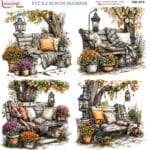 Ütü ile Rub On Transfer Kağıdı: Dekoratif Süsleme Kağıdı  - RB978-İST | 30x30 cm
