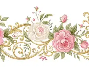 Ütü ile Bordür Rub On Transfer Kağıdı: Dekoratif Kenar Süsleme Kağıdı - RK127 | 150 cm