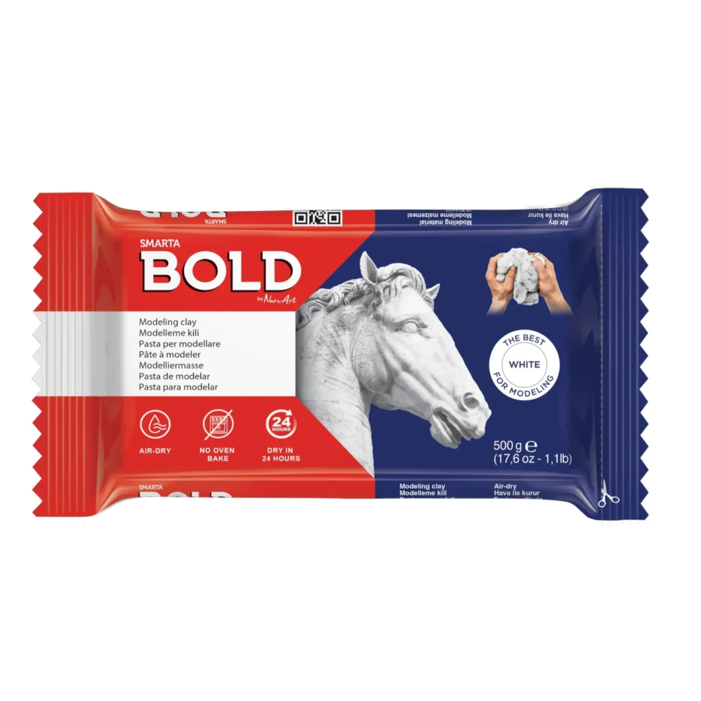 Smarta Bold Modelleme Kili-Hava ile Kuruyan Profesyonel Heykel Hamuru (500 gr)-Beyaz