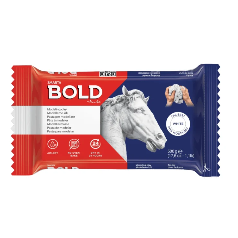 Smarta Bold Modelleme Kili-Hava ile Kuruyan Profesyonel Heykel Hamuru (500 gr)-Beyaz
