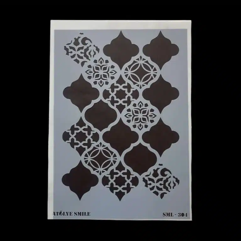 STN304-AS - Hat Motifleri Desenli Stencil Şablonu - 25x35 cm