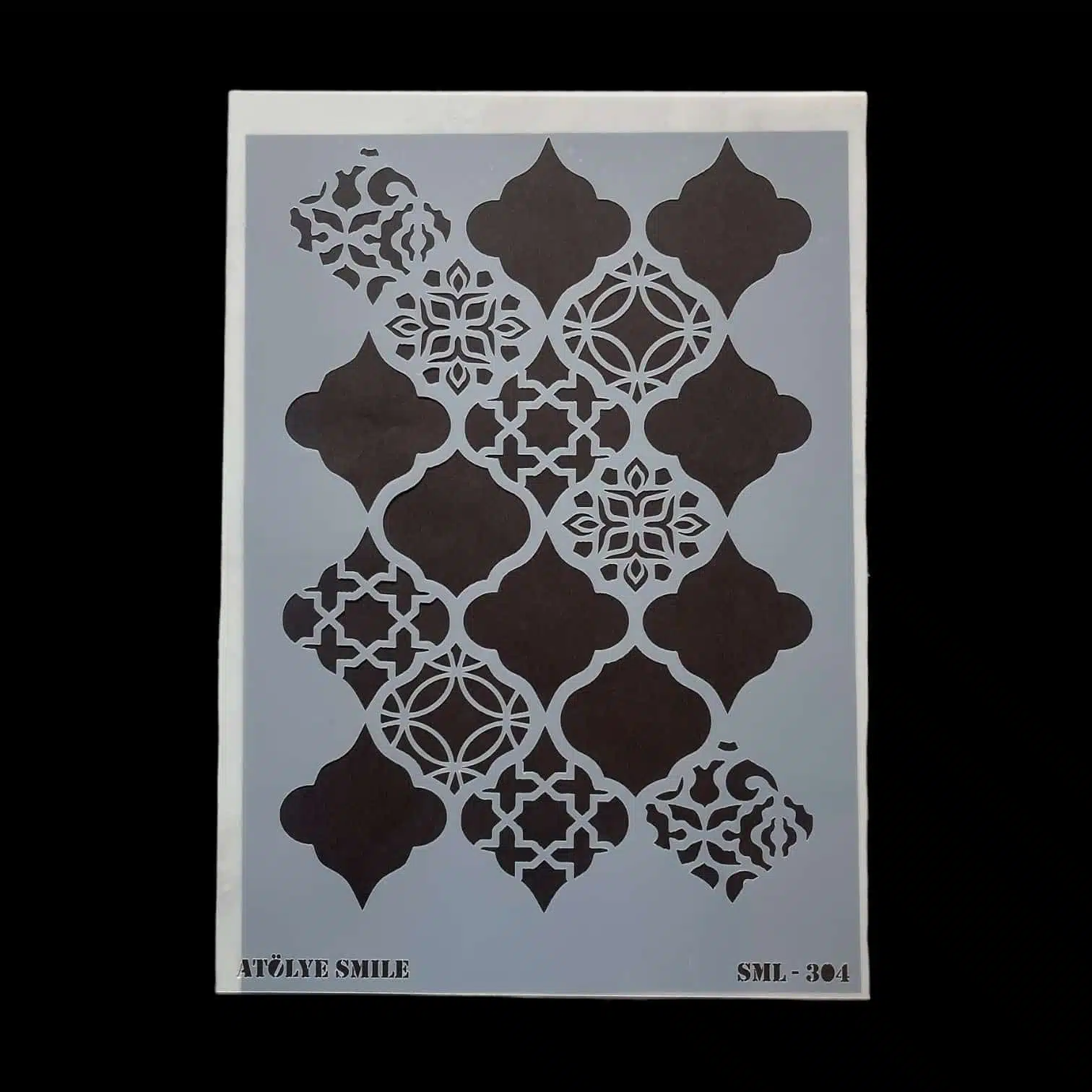 STN304-AS - Hat Motifleri Desenli Stencil Şablonu - 25x35 cm