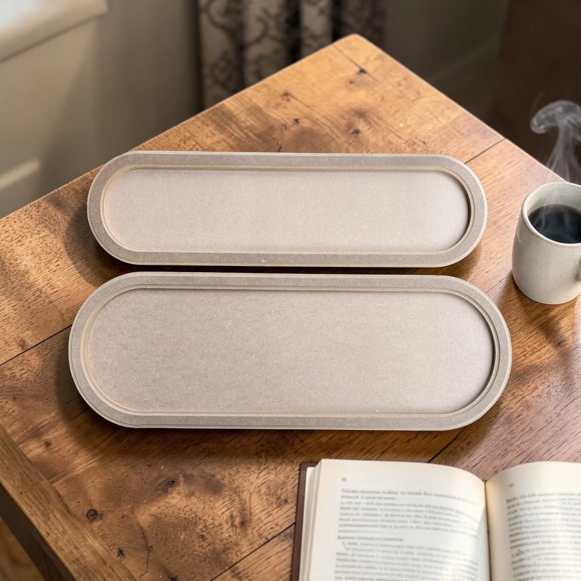 İkili Top Ayaklı Uzun Ahşap Sunumluk Seti: Sofralarınıza Katmanlı Zarafet Katın