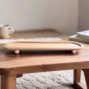 Top Ayaklı Uzun Ahşap Sunumluk: Sofralarınıza ve Dekorasyonunuza Zarif Bir Yükselti