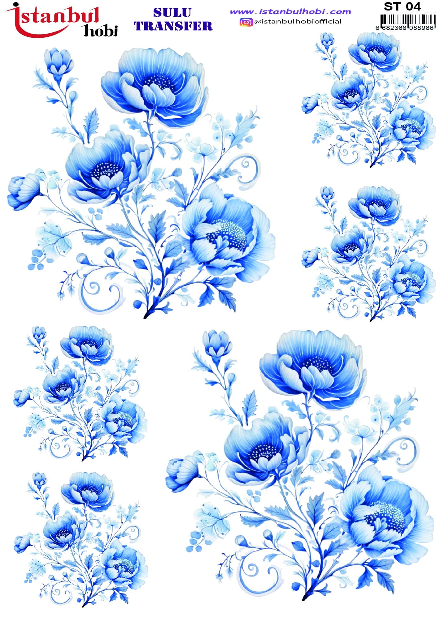 ST04 | Sulu Transfer Kağıdı-25x35 cm 1 St04 | Sulu Transfer Kağıdı-25X35 Cm