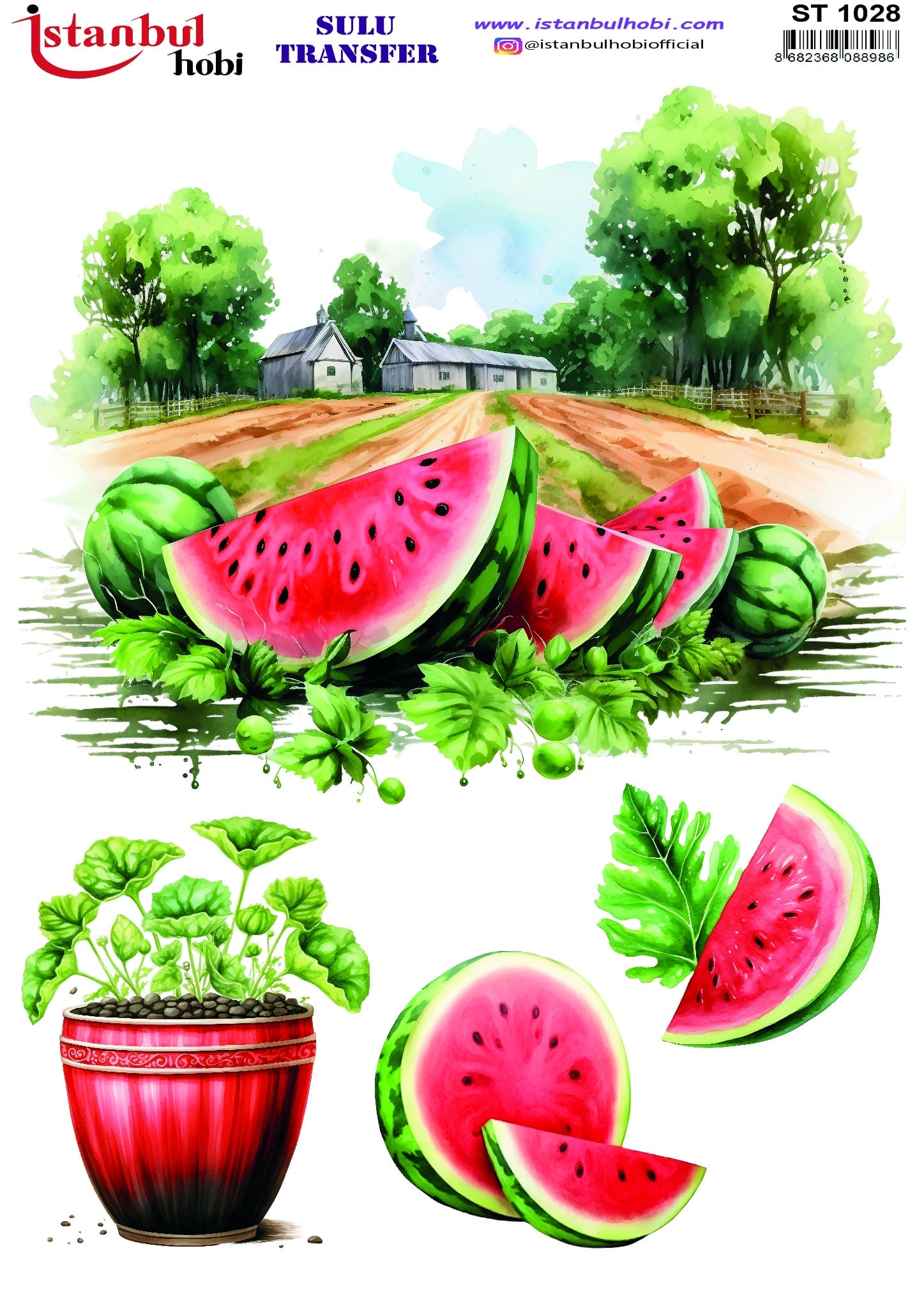 ST1028 | Sulu Transfer Kağıdı-25x35 cm 1 St1028 | Sulu Transfer Kağıdı-25X35 Cm