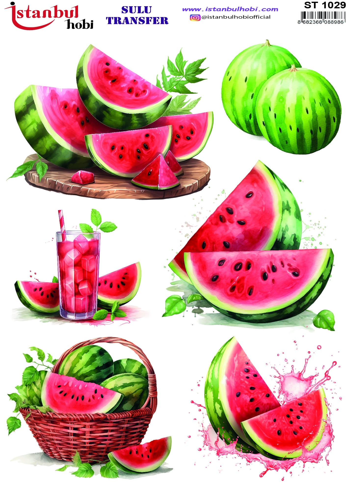 ST1029 | Sulu Transfer Kağıdı-25x35 cm 1 St1029 | Sulu Transfer Kağıdı-25X35 Cm