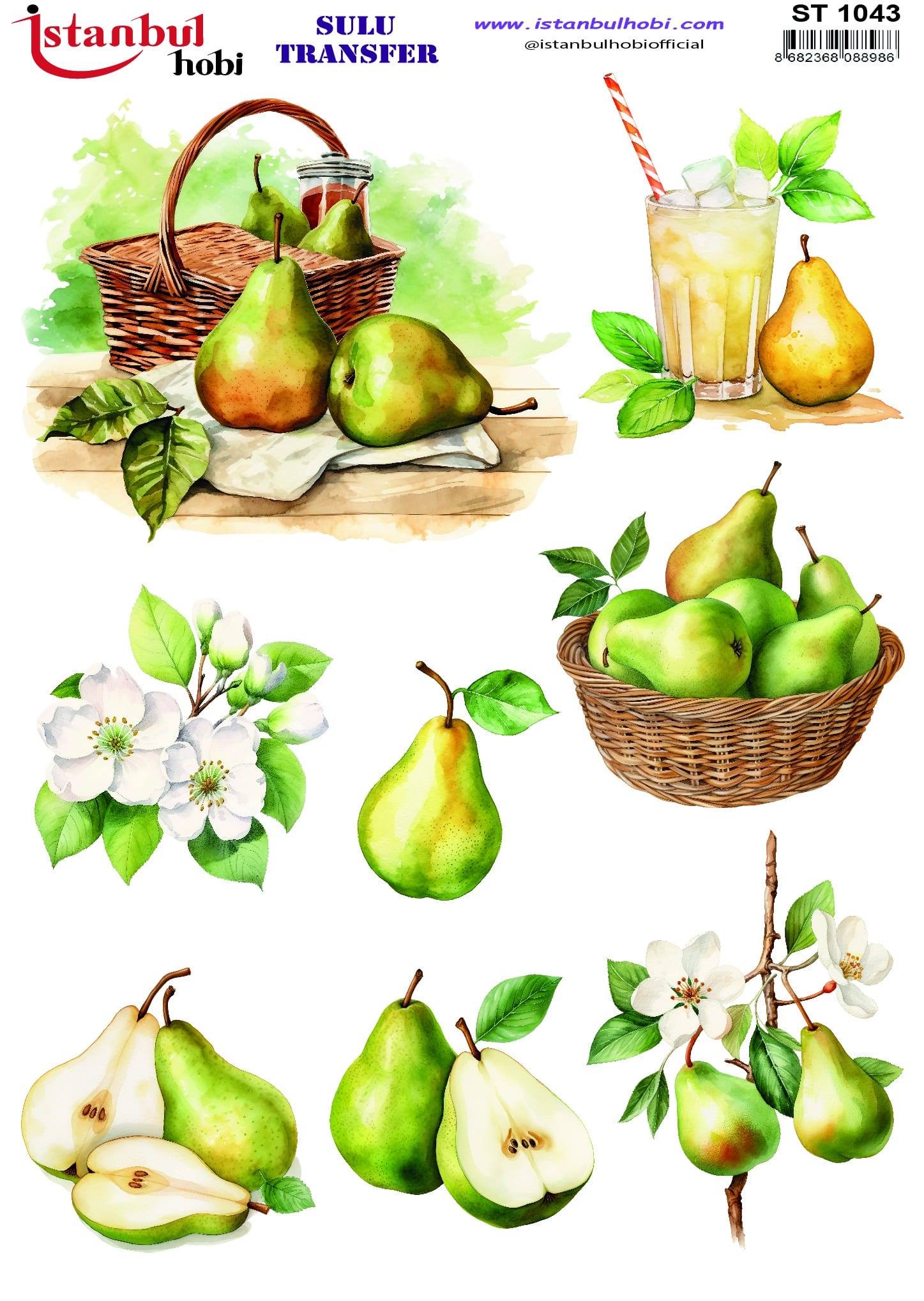 ST1043 | Sulu Transfer Kağıdı-25x35 cm 1 St1043 | Sulu Transfer Kağıdı-25X35 Cm