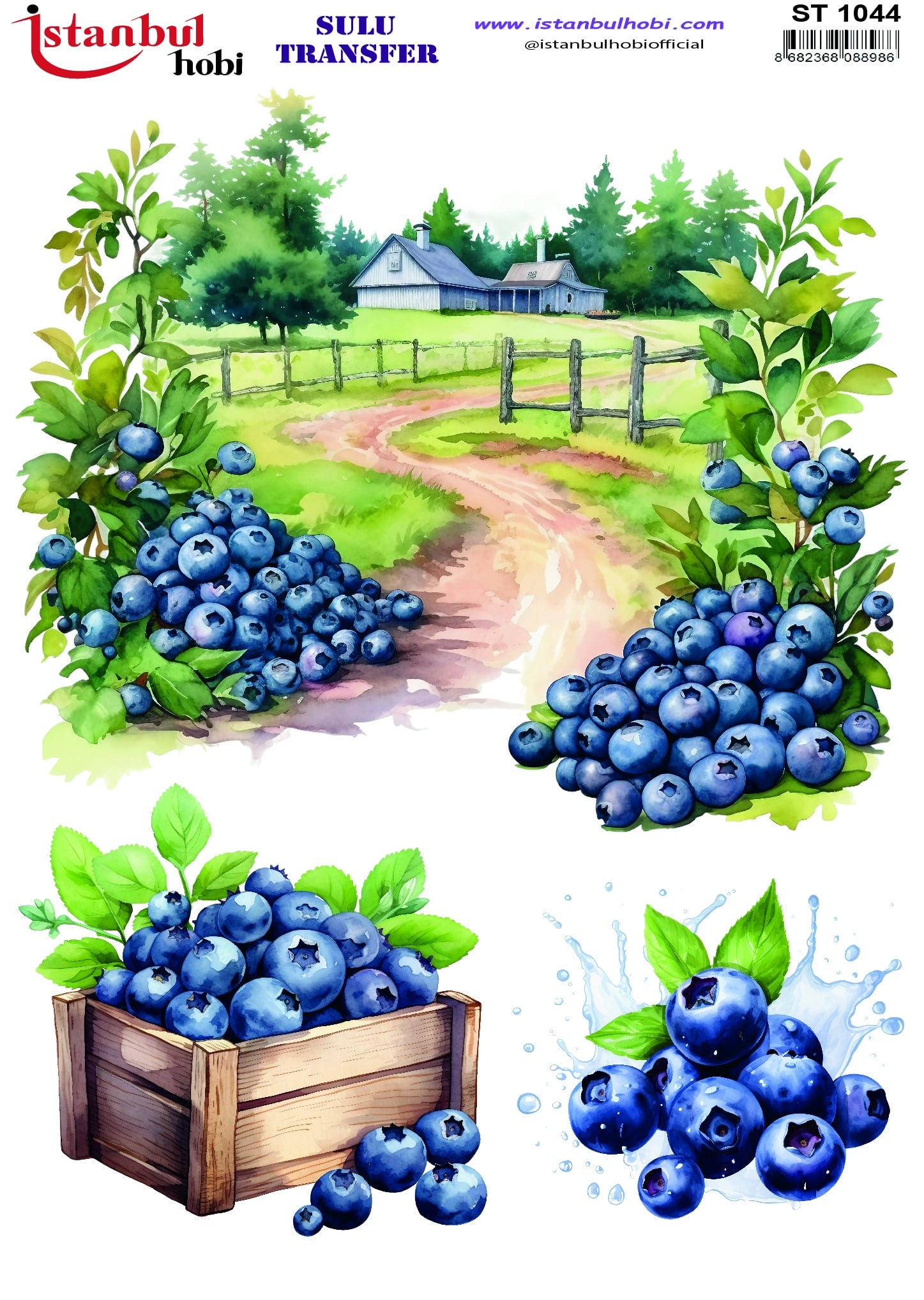 ST1044 | Sulu Transfer Kağıdı-25x35 cm 1 St1044 | Sulu Transfer Kağıdı-25X35 Cm