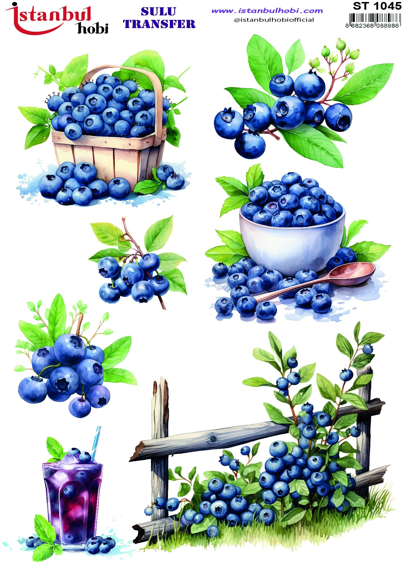 ST1045 | Sulu Transfer Kağıdı-25x35 cm 1 St1045 | Sulu Transfer Kağıdı-25X35 Cm