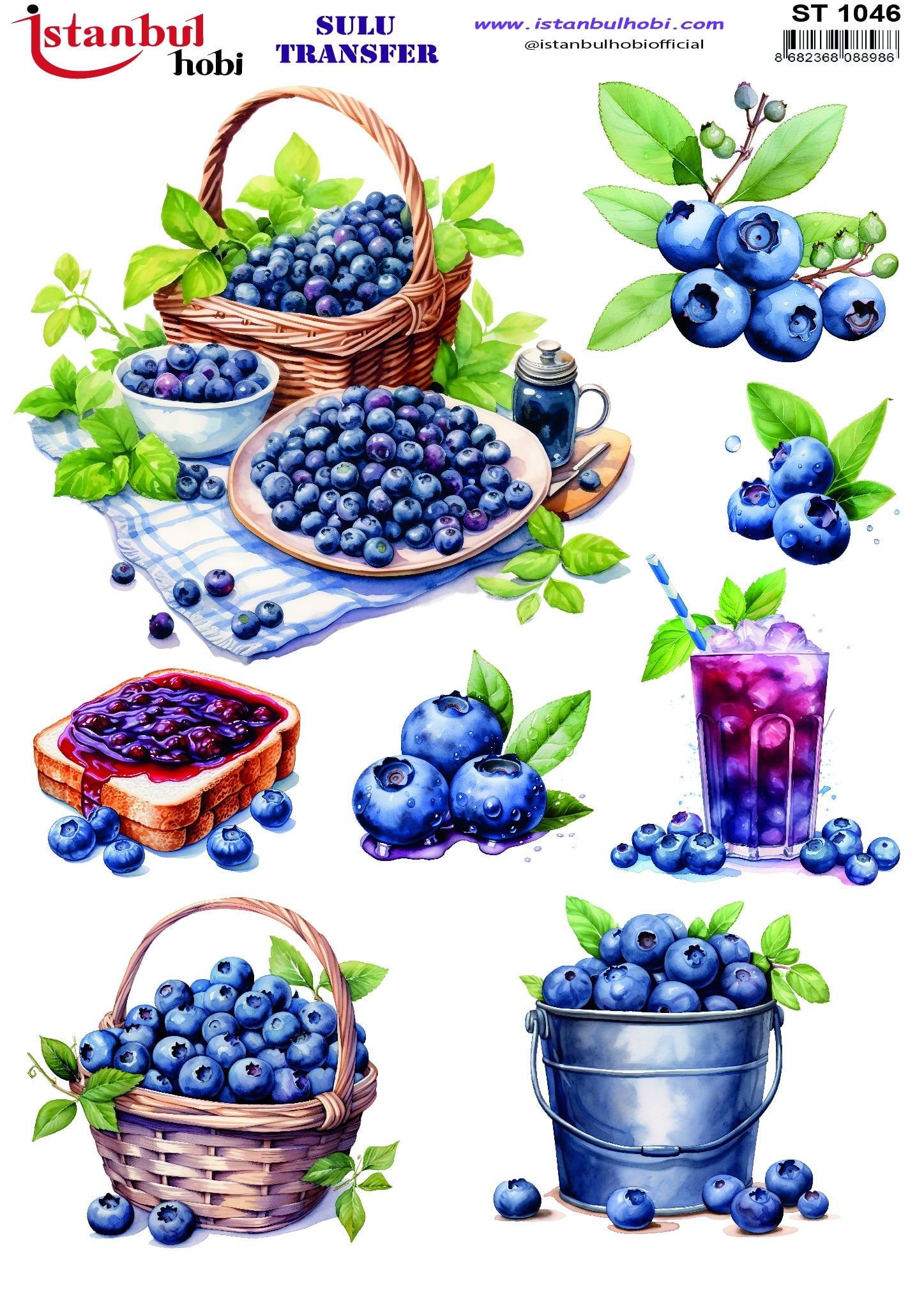 ST1046 | Sulu Transfer Kağıdı-25x35 cm 1 St1046 | Sulu Transfer Kağıdı-25X35 Cm