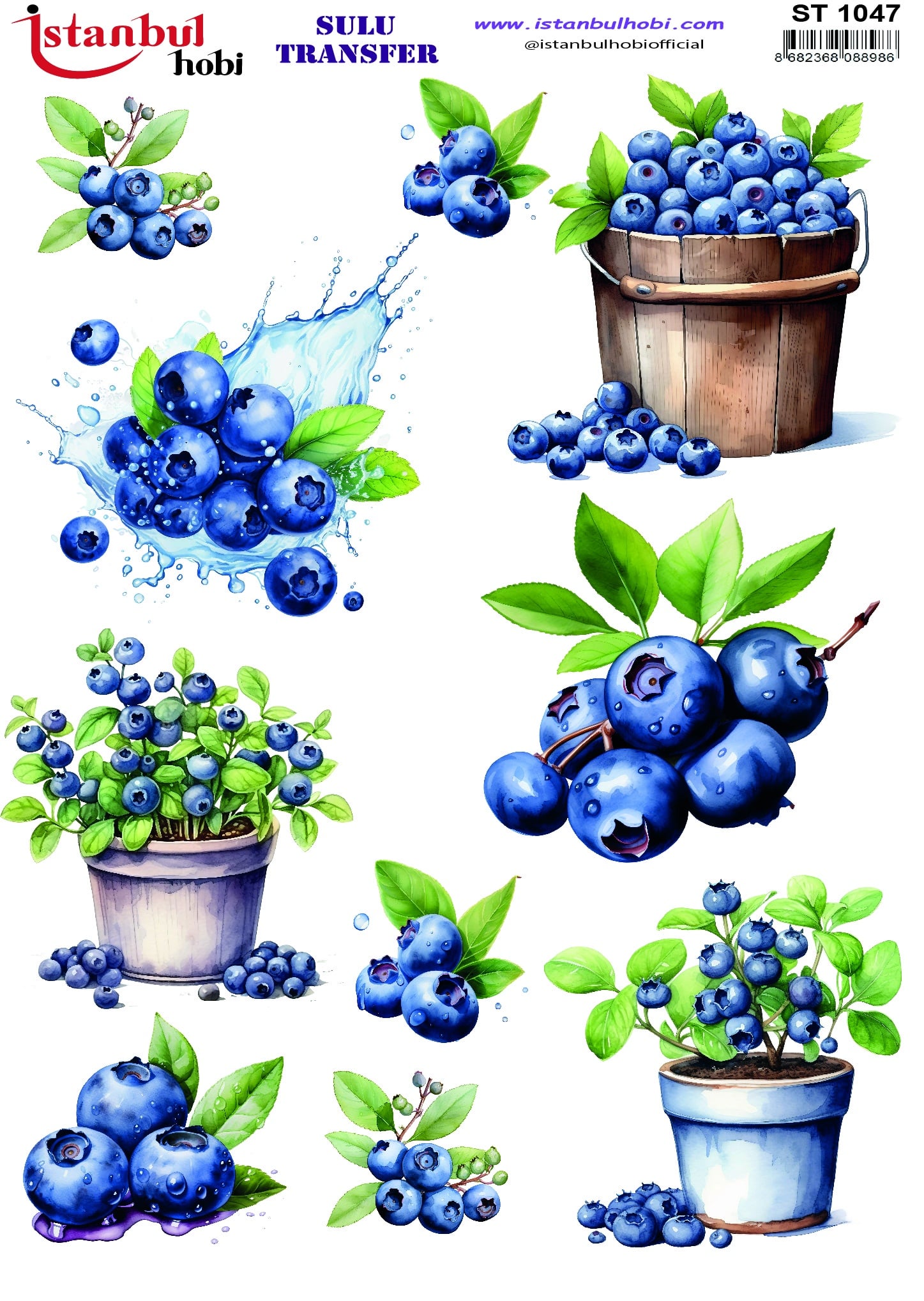 ST1047 | Sulu Transfer Kağıdı-25x35 cm 1 St1047 | Sulu Transfer Kağıdı-25X35 Cm