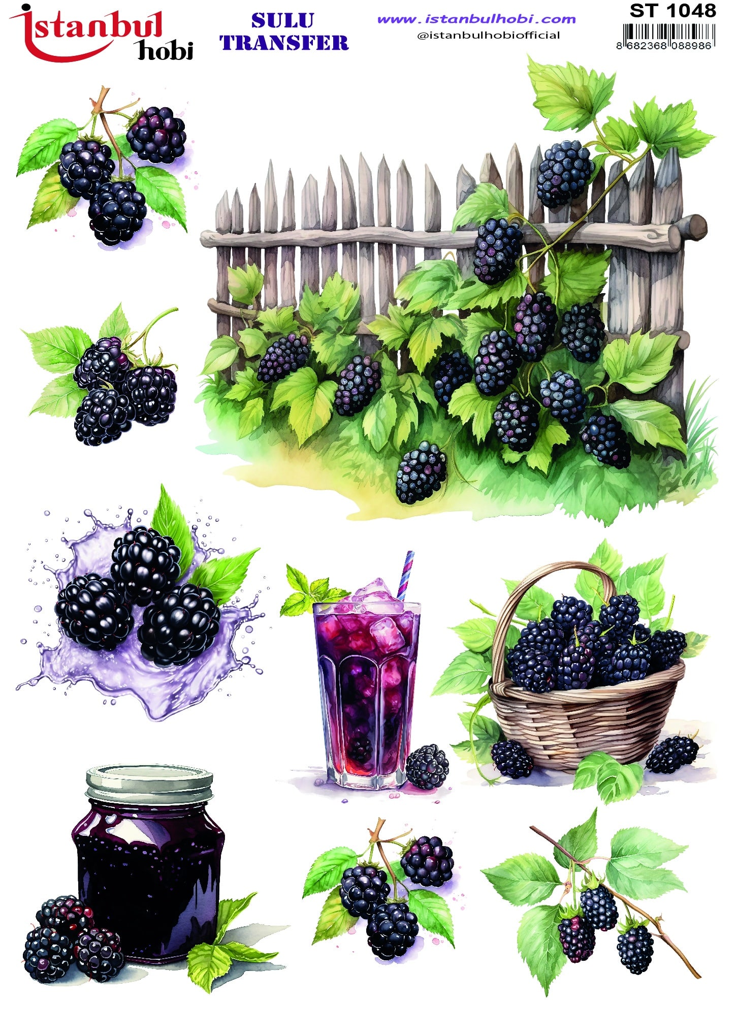 ST1048 | Sulu Transfer Kağıdı-25x35 cm 1 St1048 | Sulu Transfer Kağıdı-25X35 Cm