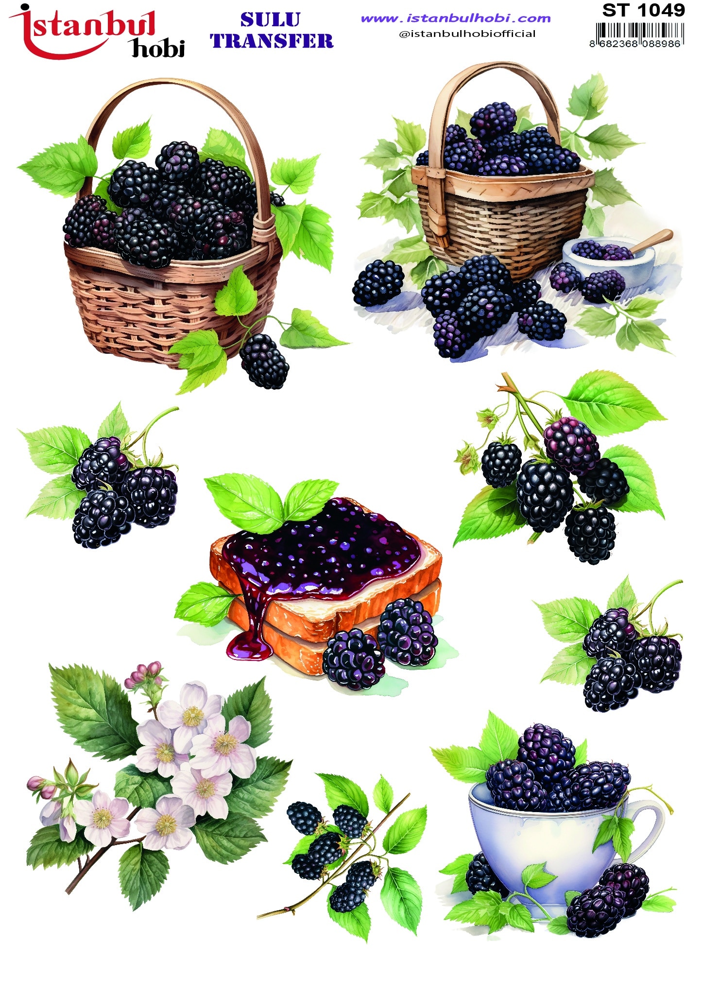 ST1049 | Sulu Transfer Kağıdı-25x35 cm 1 St1049 | Sulu Transfer Kağıdı-25X35 Cm