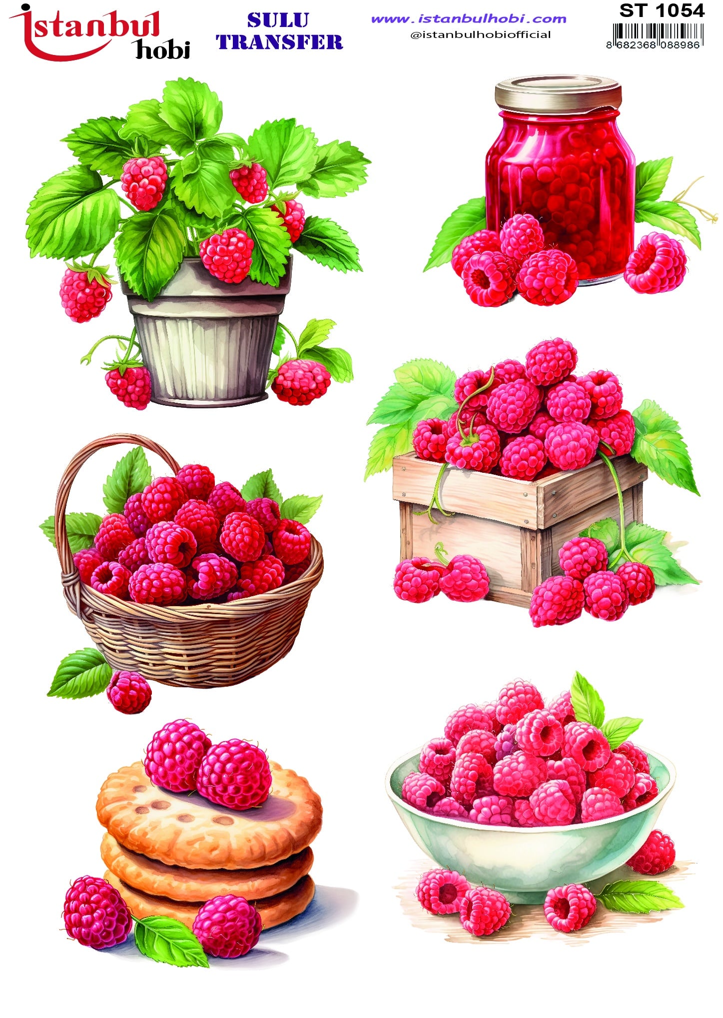 ST1054 | Sulu Transfer Kağıdı-25x35 cm 1 St1054 | Sulu Transfer Kağıdı-25X35 Cm