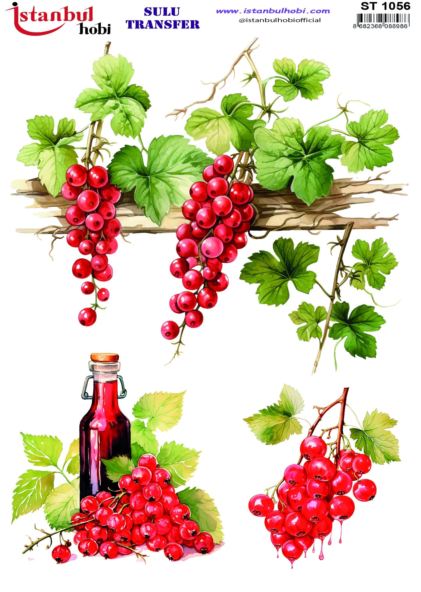 ST1056 | Sulu Transfer Kağıdı-25x35 cm 1 St1056 | Sulu Transfer Kağıdı-25X35 Cm