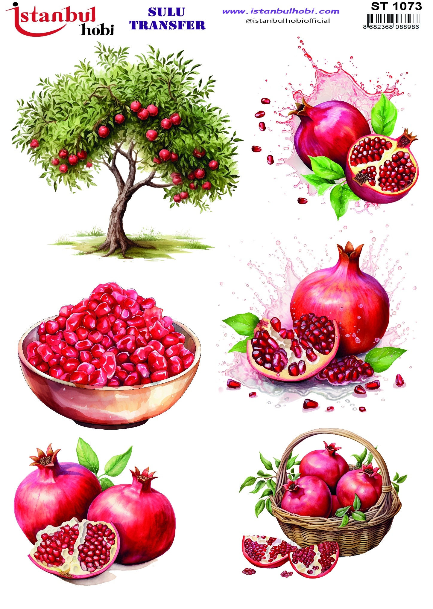 ST1073 | Sulu Transfer Kağıdı-25x35 cm 1 St1073 | Sulu Transfer Kağıdı-25X35 Cm