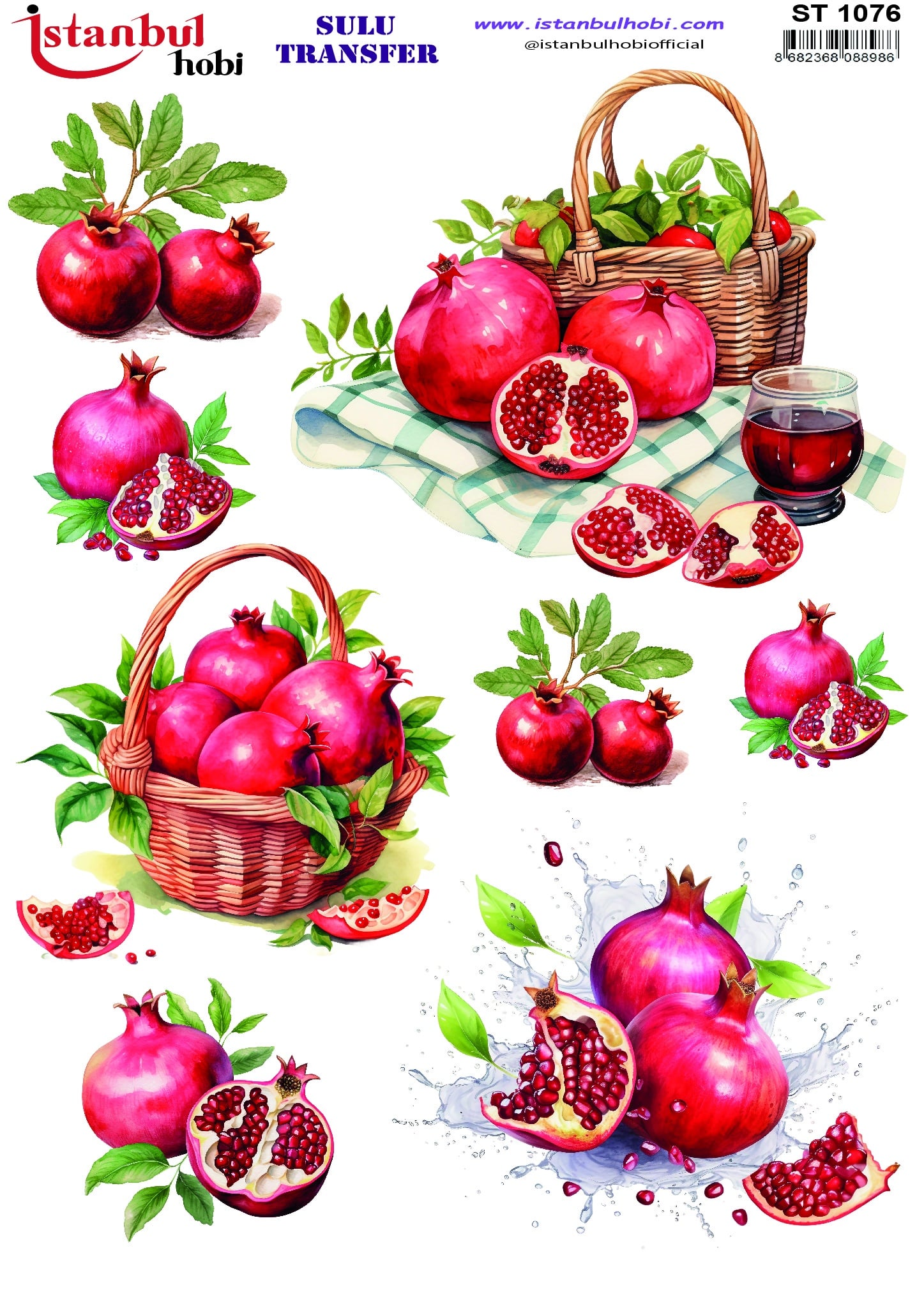 ST1076 | Sulu Transfer Kağıdı-25x35 cm 1 St1076 | Sulu Transfer Kağıdı-25X35 Cm