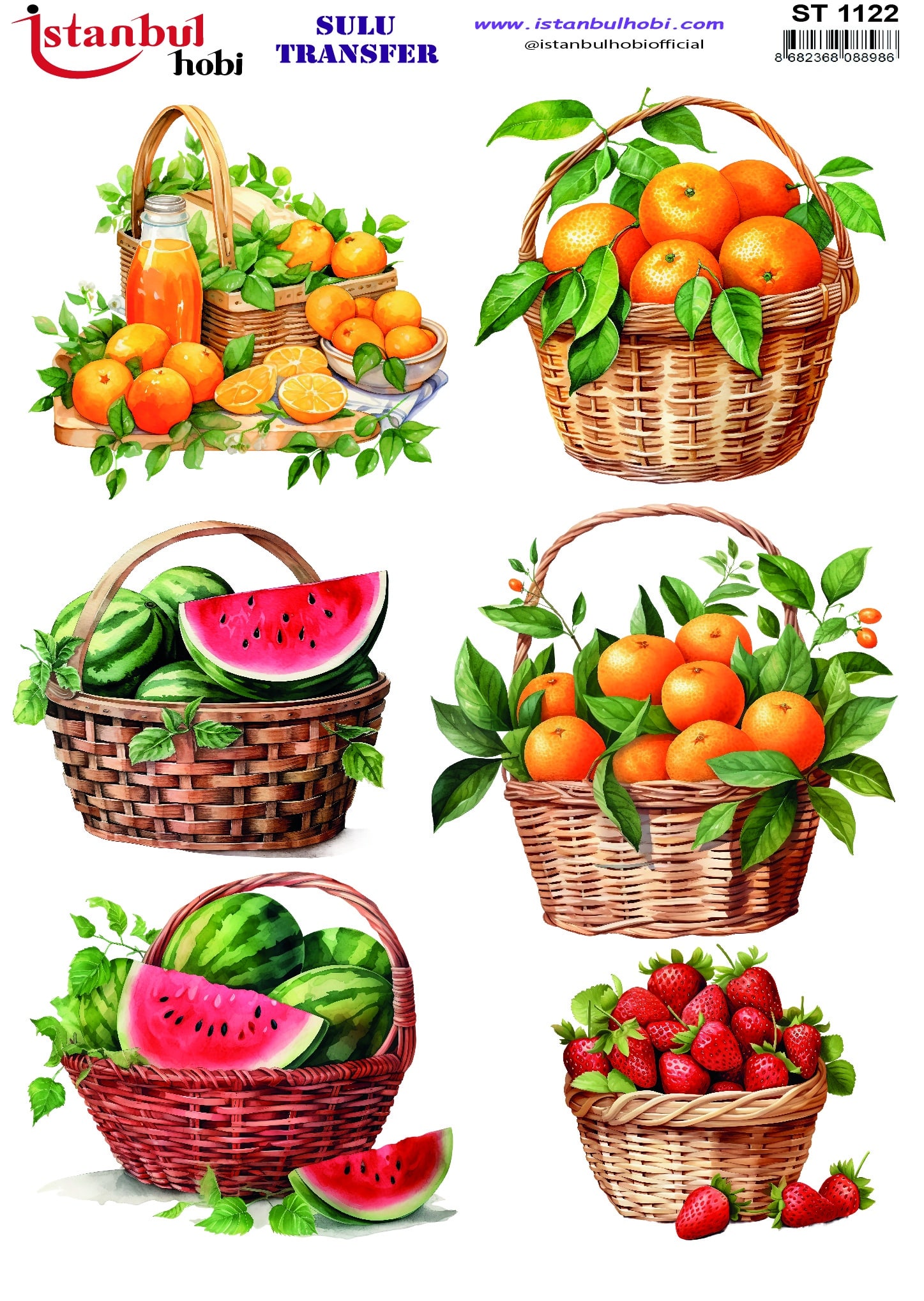 ST1122 | Sulu Transfer Kağıdı-25x35 cm 1 St1122 | Sulu Transfer Kağıdı-25X35 Cm