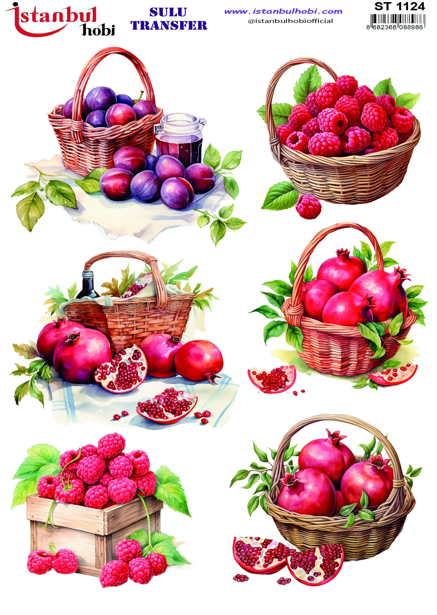 ST1124 | Sulu Transfer Kağıdı-25x35 cm 1 St1124 | Sulu Transfer Kağıdı-25X35 Cm