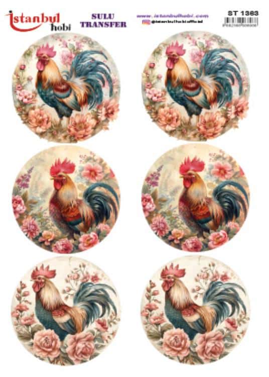 ST1363 | Sulu Transfer Kağıdı-25x35 cm 1 St1363 | Sulu Transfer Kağıdı-25X35 Cm