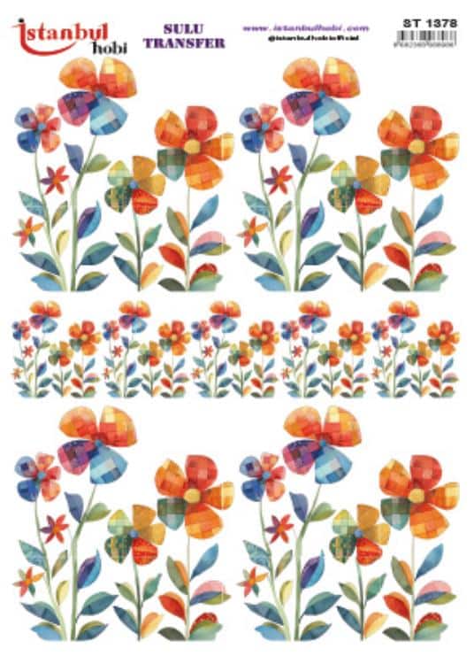 ST1378 | Sulu Transfer Kağıdı-25x35 cm 1 St1378 | Sulu Transfer Kağıdı-25X35 Cm