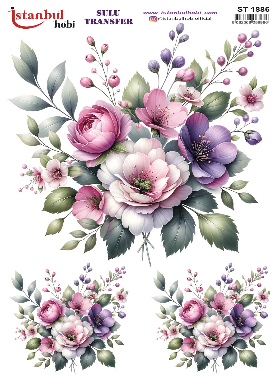 ST1886 | Sulu Transfer Kağıdı-25x35 cm 1 St1886 | Sulu Transfer Kağıdı-25X35 Cm