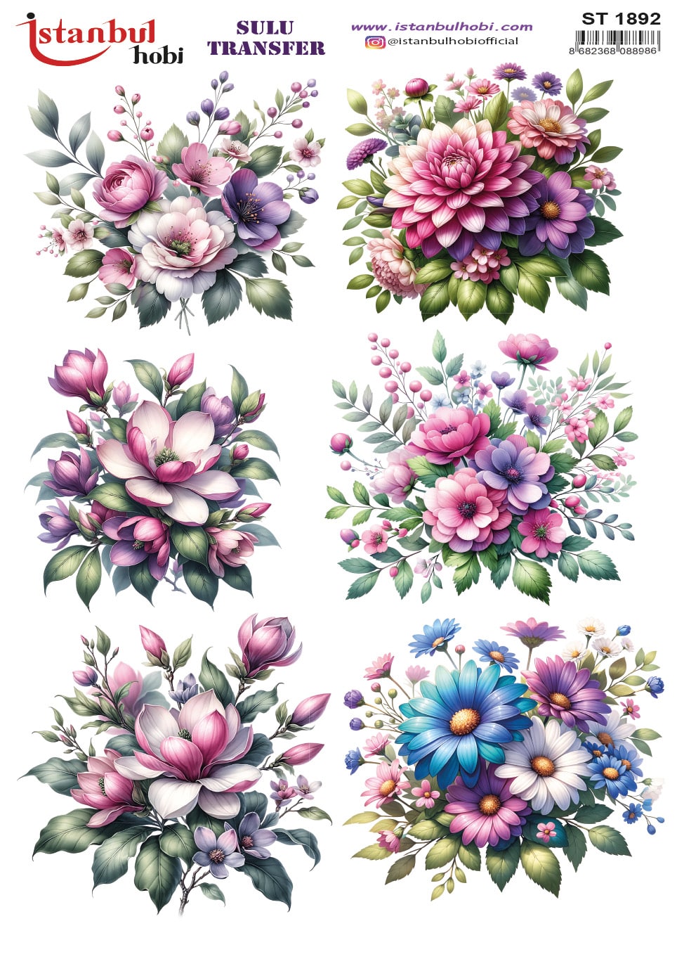 ST1892 | Sulu Transfer Kağıdı-25x35 cm 1 St1892 | Sulu Transfer Kağıdı-25X35 Cm
