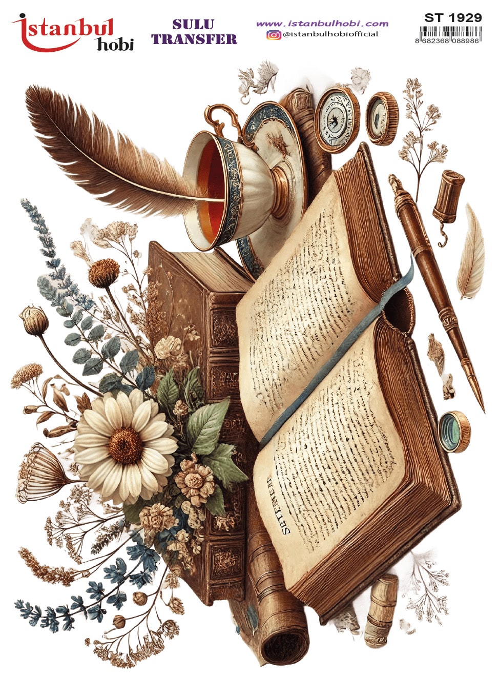 ST1929 | Sulu Transfer Kağıdı-25x35 cm 1 St1929 | Sulu Transfer Kağıdı-25X35 Cm