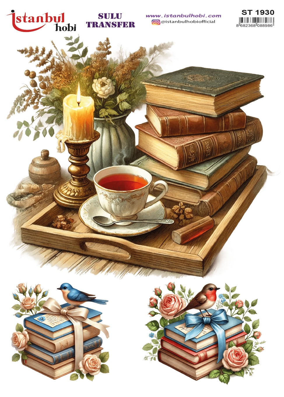 ST1930 | Sulu Transfer Kağıdı-25x35 cm 1 St1930 | Sulu Transfer Kağıdı-25X35 Cm
