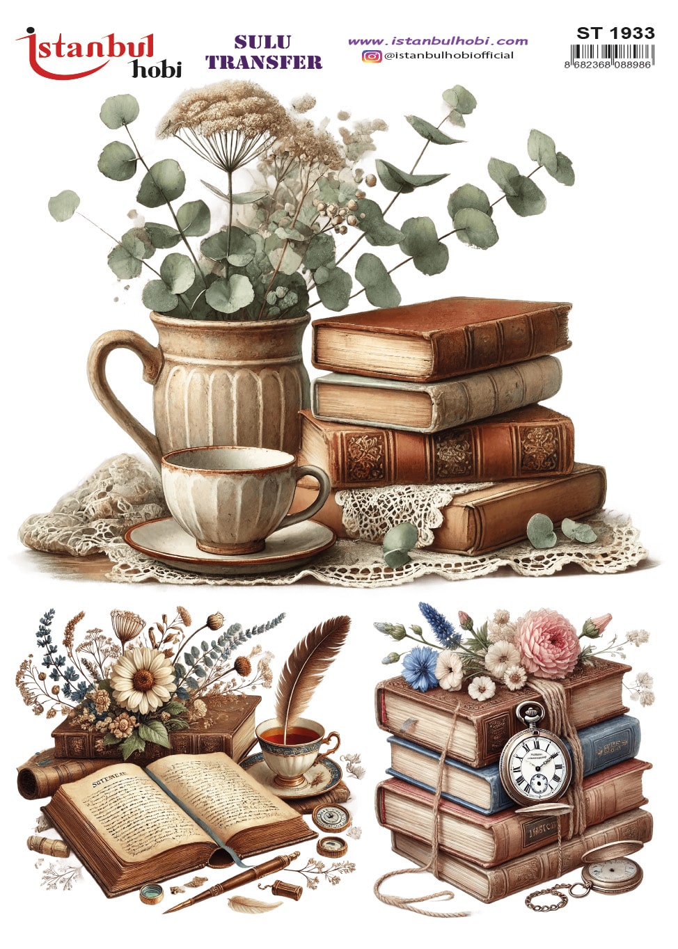 ST1933 | Sulu Transfer Kağıdı-25x35 cm 1 St1933 | Sulu Transfer Kağıdı-25X35 Cm