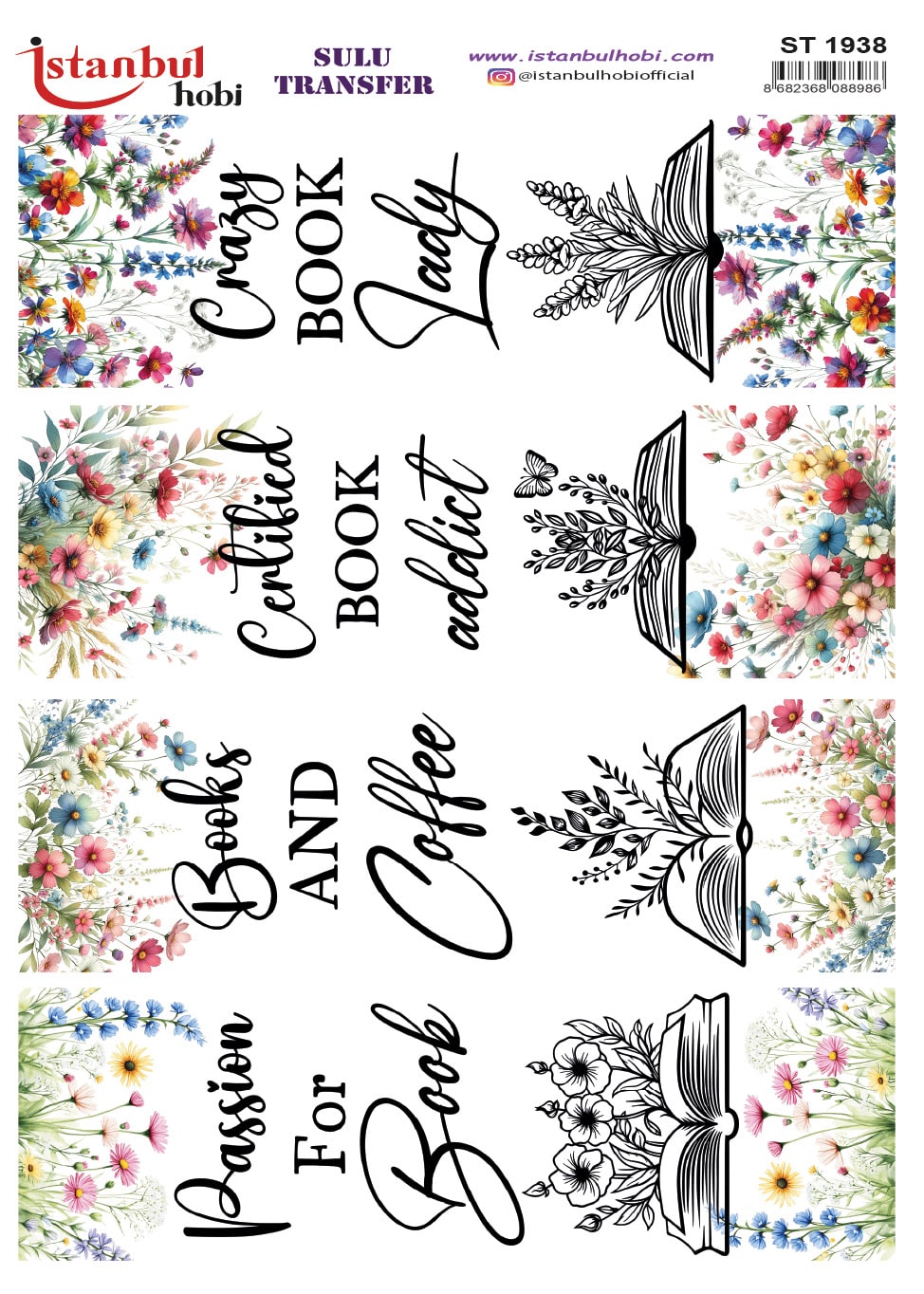 ST1938 | Sulu Transfer Kağıdı-25x35 cm 1 St1938 | Sulu Transfer Kağıdı-25X35 Cm