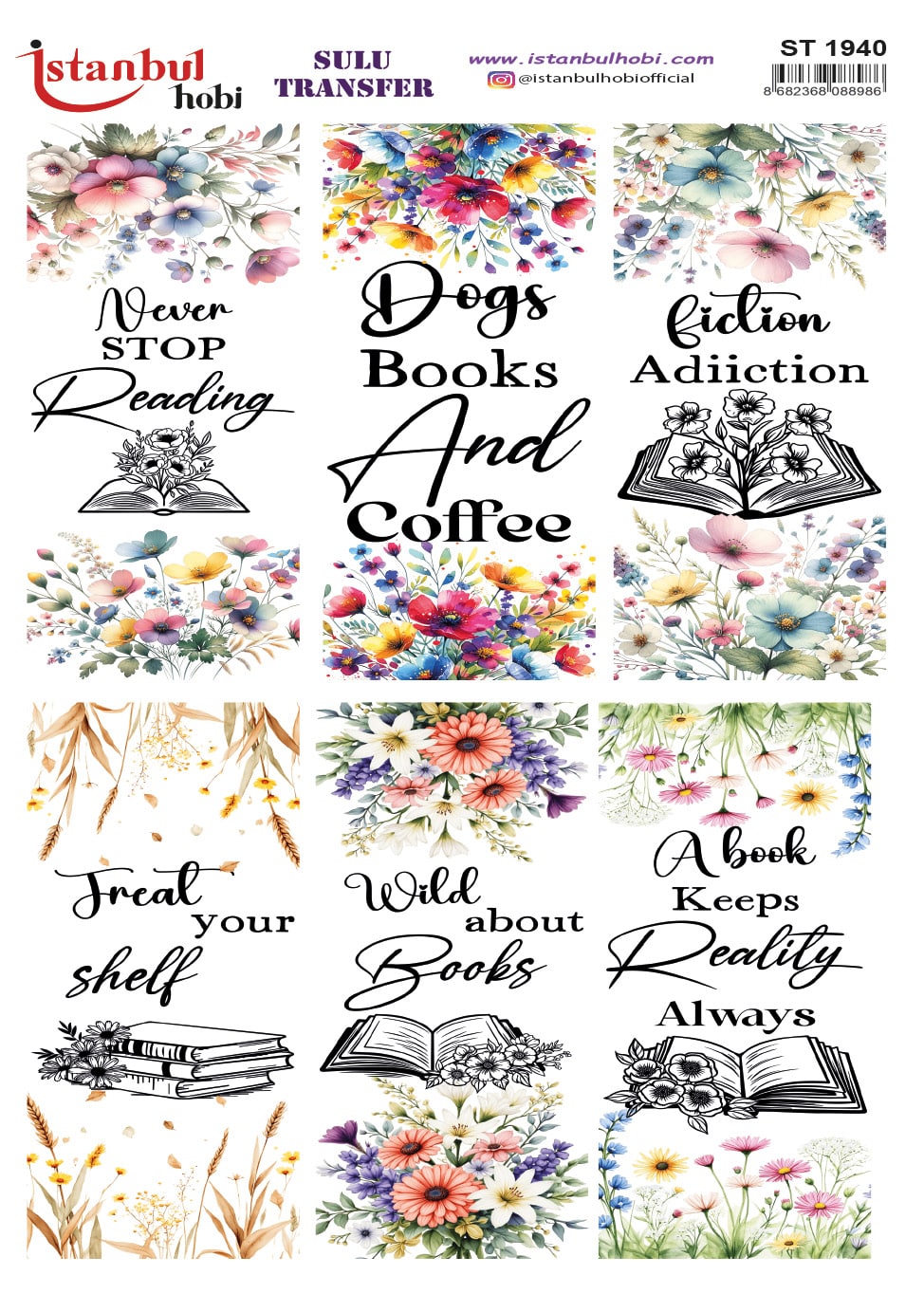 ST1940 | Sulu Transfer Kağıdı-25x35 cm 1 St1940 | Sulu Transfer Kağıdı-25X35 Cm