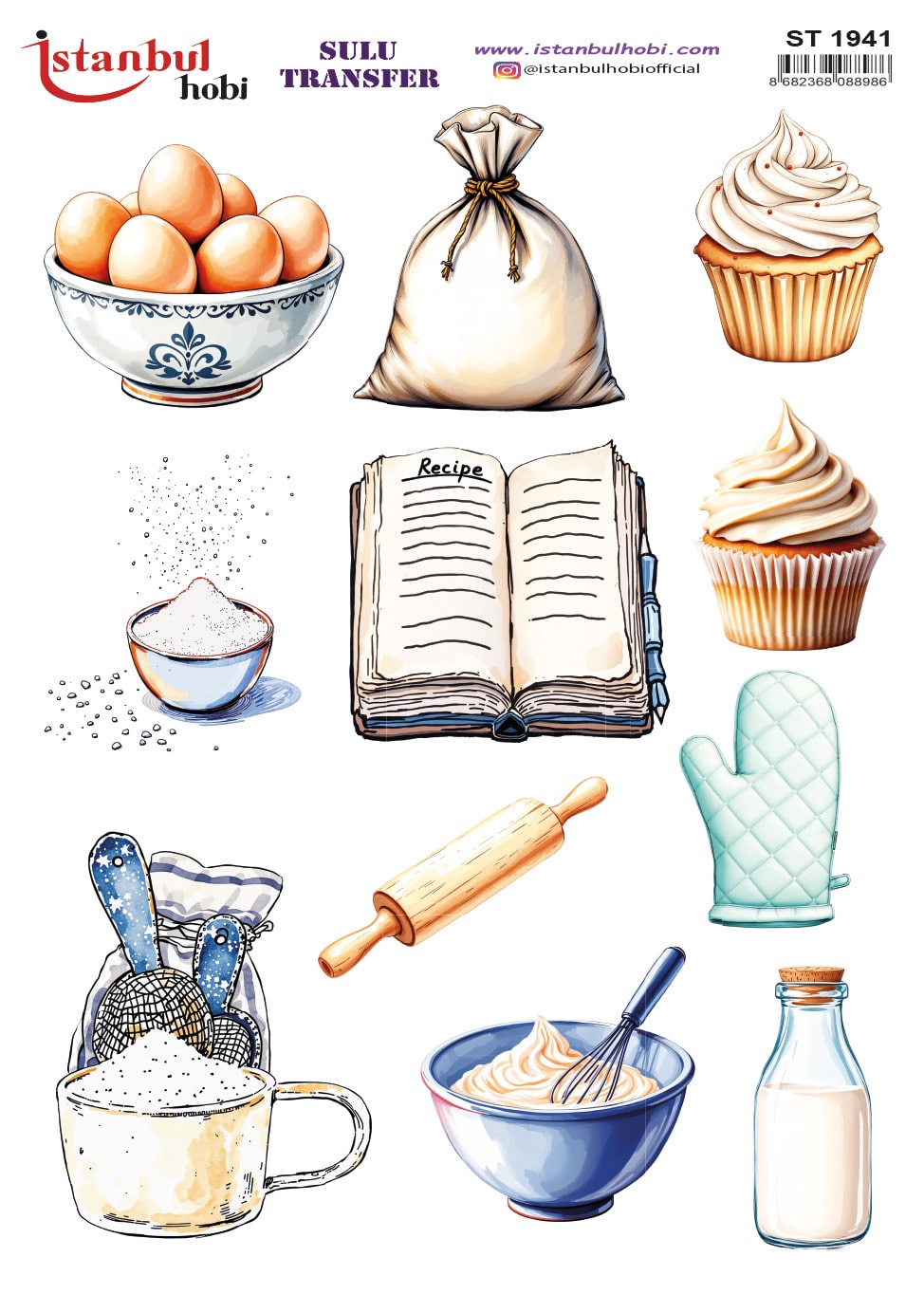 ST1941 | Sulu Transfer Kağıdı-25x35 cm 1 St1941 | Sulu Transfer Kağıdı-25X35 Cm