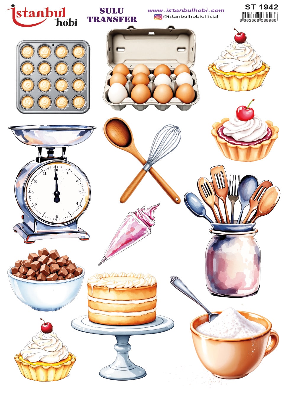 ST1942 | Sulu Transfer Kağıdı-25x35 cm 1 St1942 | Sulu Transfer Kağıdı-25X35 Cm