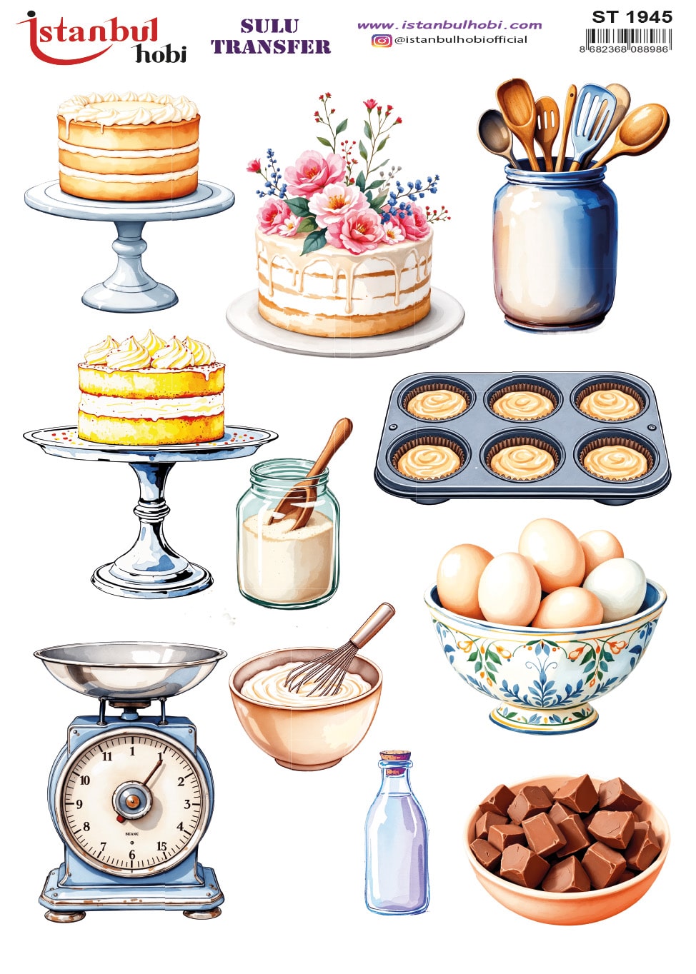 ST1945 | Sulu Transfer Kağıdı-25x35 cm 1 St1945 | Sulu Transfer Kağıdı-25X35 Cm