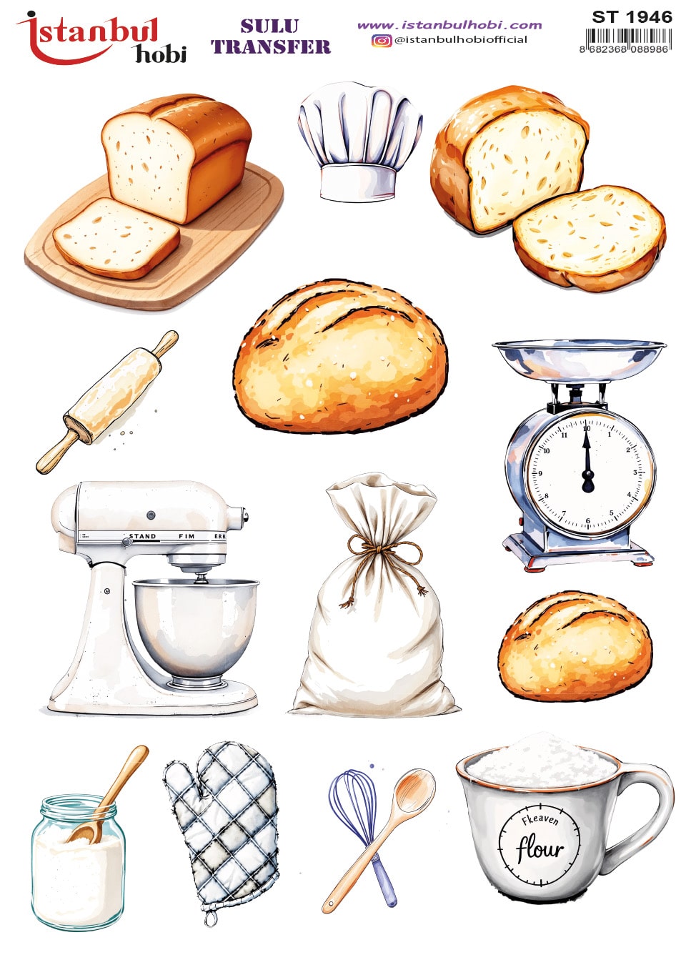 ST1946 | Sulu Transfer Kağıdı-25x35 cm 1 St1946 | Sulu Transfer Kağıdı-25X35 Cm