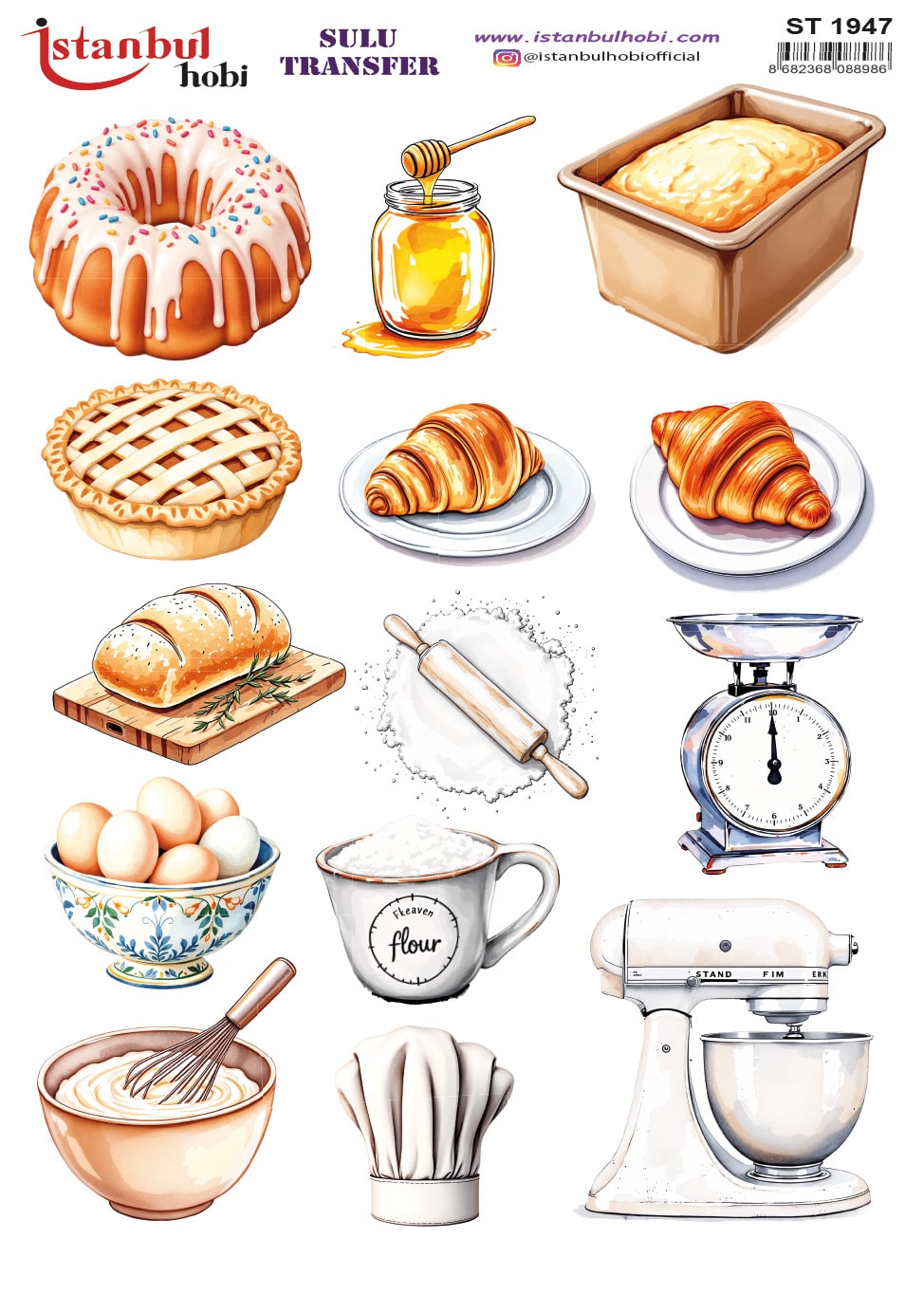 ST1947 | Sulu Transfer Kağıdı-25x35 cm 1 St1947 | Sulu Transfer Kağıdı-25X35 Cm