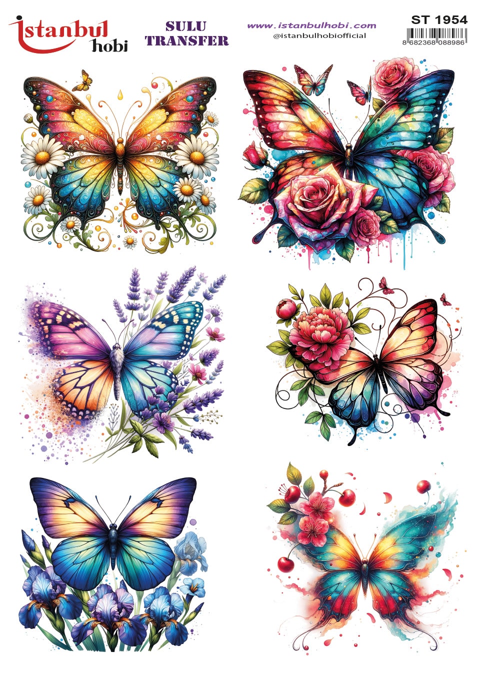 ST1954 | Sulu Transfer Kağıdı-25x35 cm 1 St1954 | Sulu Transfer Kağıdı-25X35 Cm