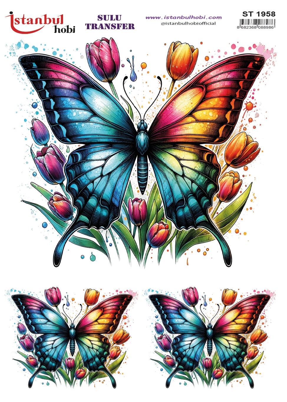 ST1958 | Sulu Transfer Kağıdı-25x35 cm 1 St1958 | Sulu Transfer Kağıdı-25X35 Cm