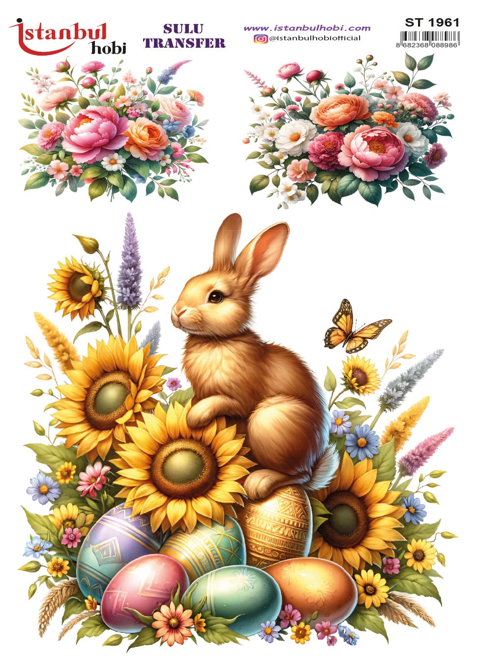 ST1961 | Sulu Transfer Kağıdı-25x35 cm 1 St1961 | Sulu Transfer Kağıdı-25X35 Cm